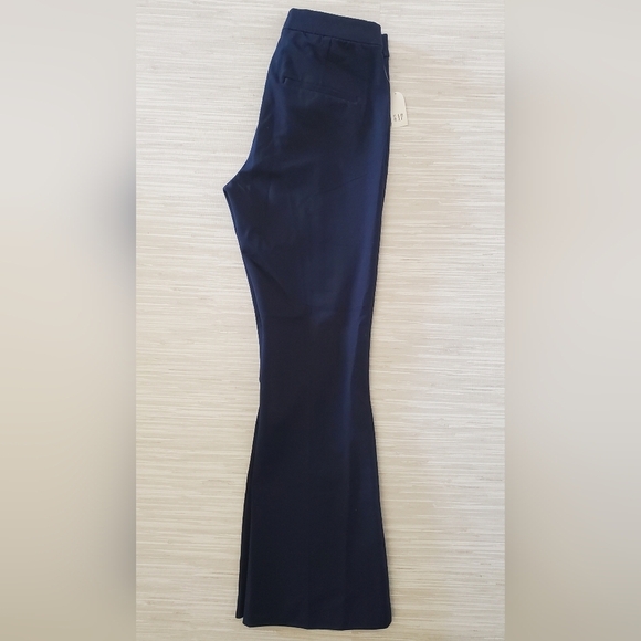 GAP High Rise Flare Stretch Pants Pintuck Pleat Navy Blue Size 10 RT$80 NWT - Picture 14 of 16